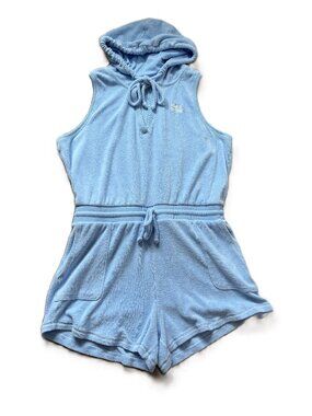 Love & Sports Terry Baby Blue Hoodie Romper XXL 20 Plus (spots)